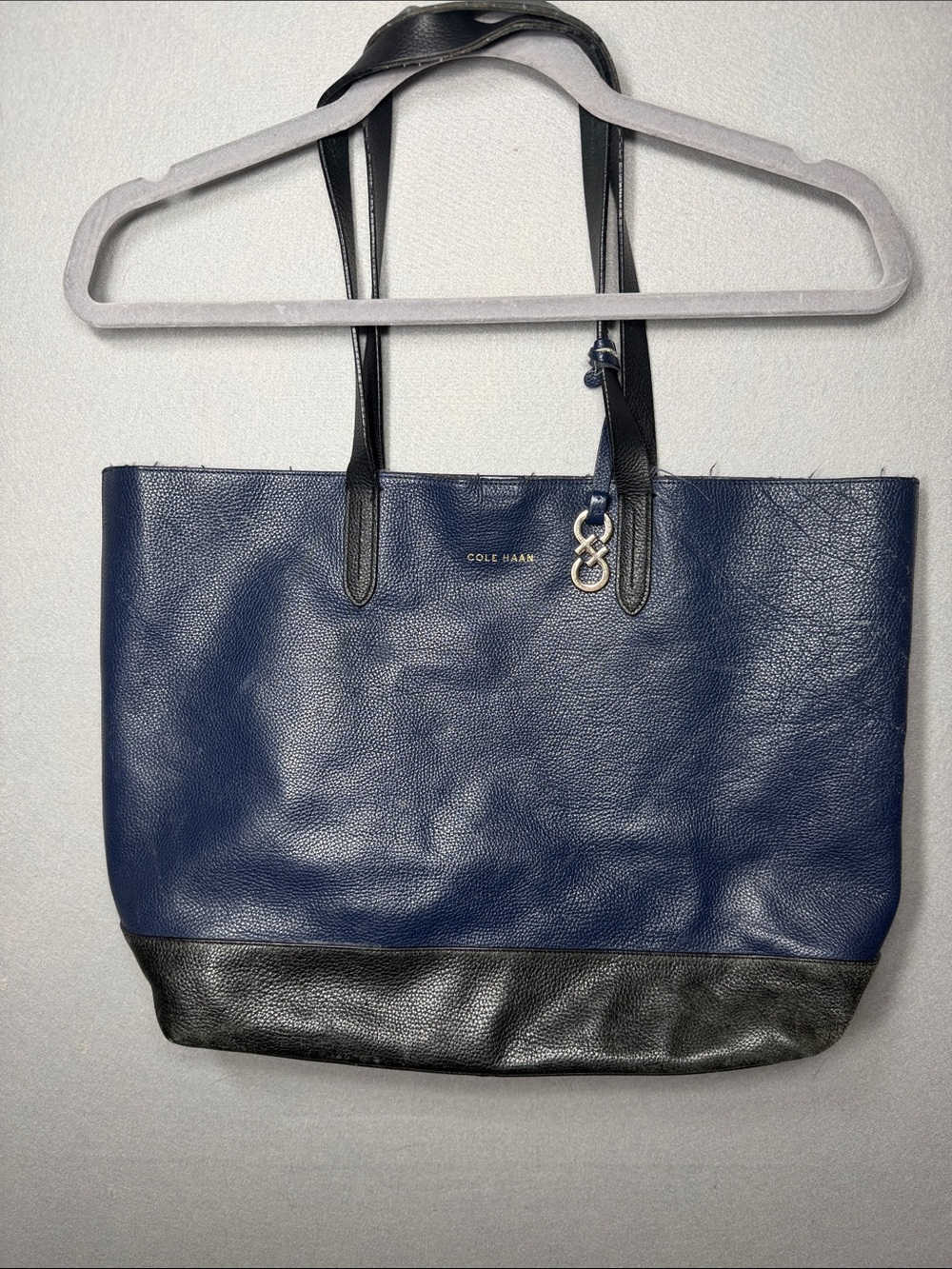 Cole Haan Navy and Black Leather Tote Bag